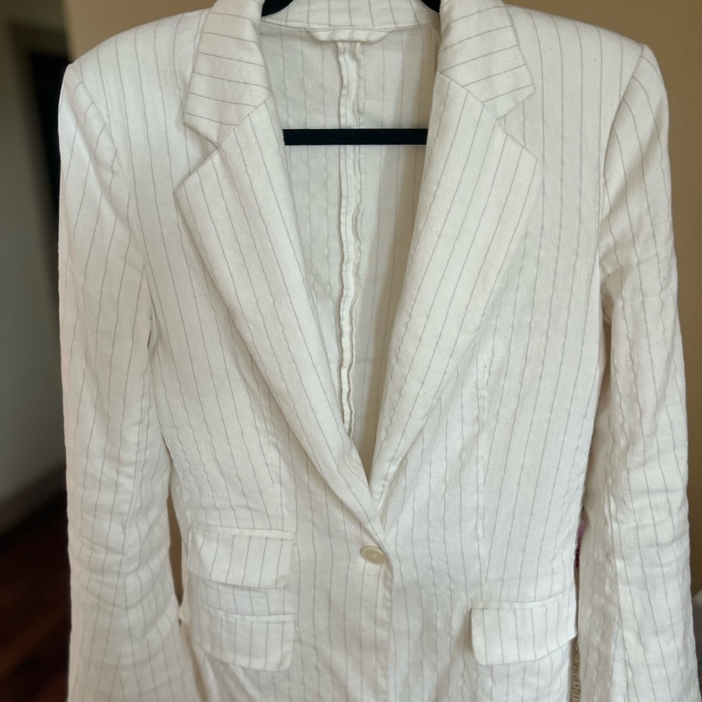 Banana Republic Ivory Pinstripe Jacket